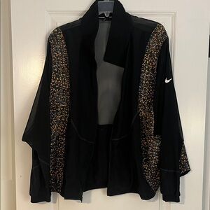 Nike Women's Black Bomber Jacket with Colorful Patterns